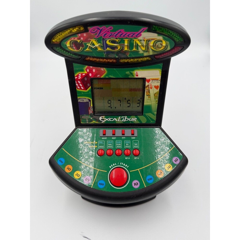 Excalibur Electronics Virtual Casino Poker Black Jack VR02 Tabletop Game- Works
